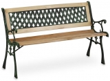Banca gradina Garden Collections, 124x74x43 cm, cadru otel, lemn de plop, design minimalist